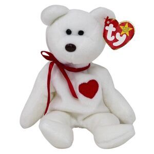 TY Beanie Babies 1993/1994 Valentino the Teddy Bear Plush w/Tag Errors